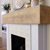Ekena Millwork Rough Sawn Faux Wood Fireplace Mantel, NaturaL x 6"D x 72"W MANURS06X06X72PP